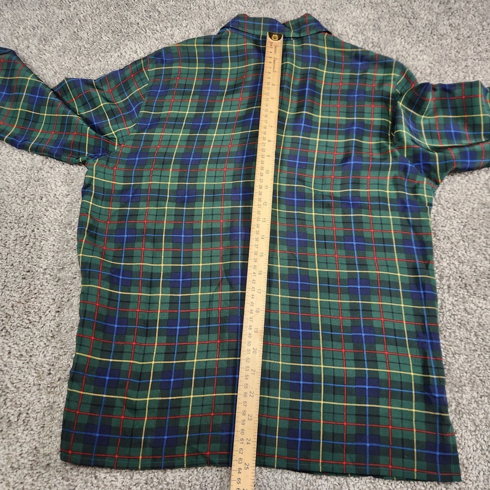 Pendleton Blouse Womens 4 Silk Tartan Plaid Button Front Top L/S Collared Luxury - Picture 7 of 9